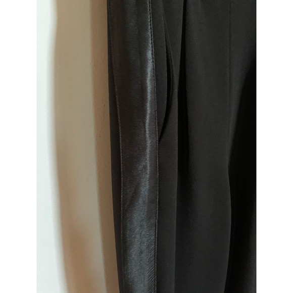 Calvin Klein Size 4 Black Jumpsuit Sleeveless Pockets with Satin Detail V Neck - Picture 8 of 10